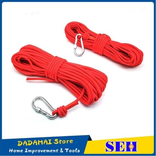 6MM Nylon Rope Magnet Rope 20/10 Meters Braided Rope Heavy Rope With Safe Lock Diameter Safe And Durable