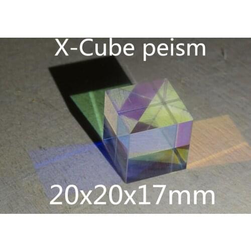 20x20x17mm 20*20*17mm K9 X-Cube Prism Lens For Physical Experiments and the projector