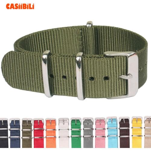 Toughness Thickening Pin Buckle NATO Strap Nylon Perlon Canvas 18mm 20mm 22mm Width Watch Band Military Sport Diver
