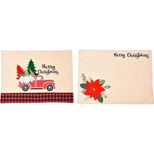 Christmas Cute placemat Xmas Home Dinner Decorations Creative Cartoon Desk Placemat Tablecloth Car Placemats 1 Pcs