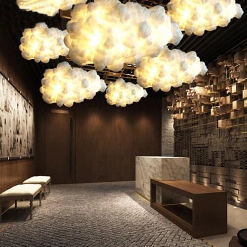Modern Creative Clouds Pendant Light Romantic White Silk Cotton White Soft Floating Hanging Light Living room Bedroom Restaurant