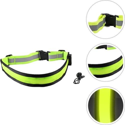 LED Reflective Safety Belt Adjustable Reflective Safety Rechargeable Belt Night Running Walking Biking Drop Shipping (Green)