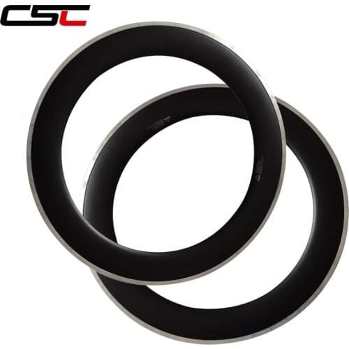 CSC 700c clincher carbon rims 80mm with alloy brake surface 23mm width