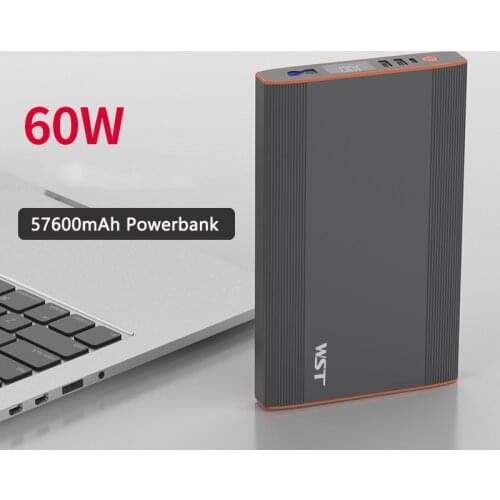 57600mAh Power Bank Outdoor Power Supply PD 60W QC18W for Notebook Laptop Powerbank For iPhone Xiaomi iPad Fast Charge Poverbank