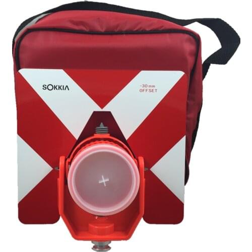 High Precision Target Reflector Offset -30/0mm Red Sokkia Single Prism With Soft Bag For Sokkia Total Station