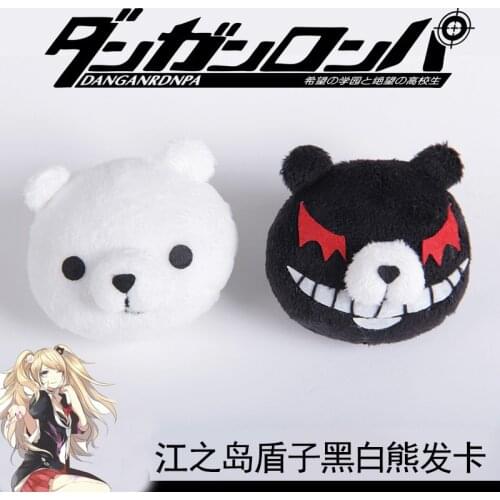 1 Pair Dangan Ronpa Danganronpa Hair Clip Junko Enoshima Mono Kuma Mono White Black Bear Anime Cosplay Headwear Girl Gift