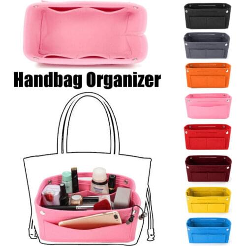 Organizer Insert Bag Women Felt Fabric Travel Insert Handbag Purse Large Size Liner Lady Makeup Cosmetic Bag Cheap Female Tote