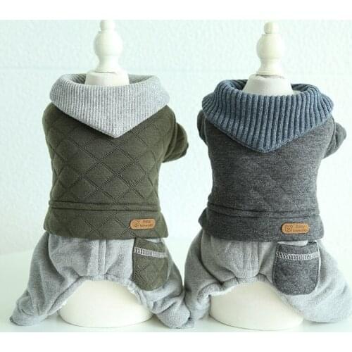 Winter Dog Hooded Jumpsuit Puppy Clothing Pet Small Dog Costume Chihuahua Yorkshire Terriers Pomeranian Bichon Cat Shih Tzu Suit