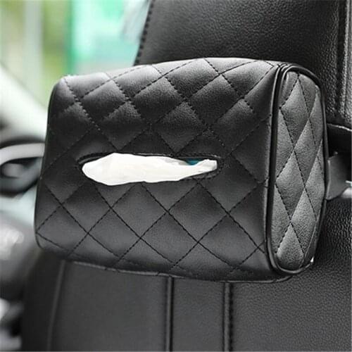 1 Pcs Black Tissue Boxes with Disposable Napkins Tissue Boxes Car Accessories Tissue Bag Organizer Car Decoration Auto Storage