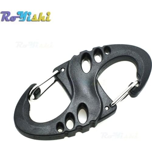 1000pcs/pack S shape Clip For Paracord Bracelet Keychain Plastic Buckle Black