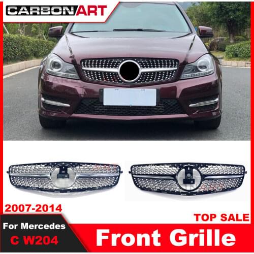 Diamond front grill racing grille vertical grille mesh grill for mercedes benz c63 amg c63s 2007-2014 c63 Diamond Style Grille