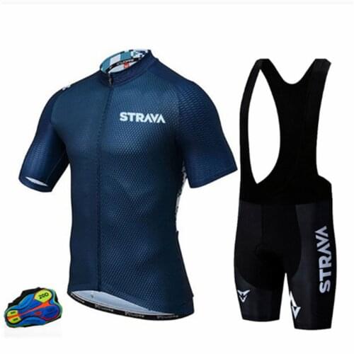 2021 STRAVA Jersey 20D Bib Set MTB Short Maillot CulotteBlack Cycling Uniform Bike Clothing Quick Dry Bicycle Wear Clothes Mens