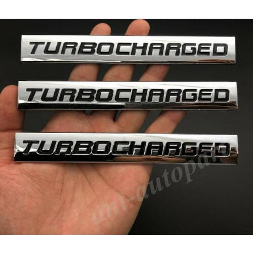 3x Metal Turbocharged Turbo Charged Engine Car Emblem Badge Sticker Supercharged
