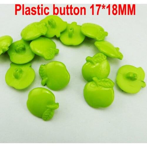 100PCS GREEN APPLE button plastic flowers buttons coat boots sewing clothes accessories P-003
