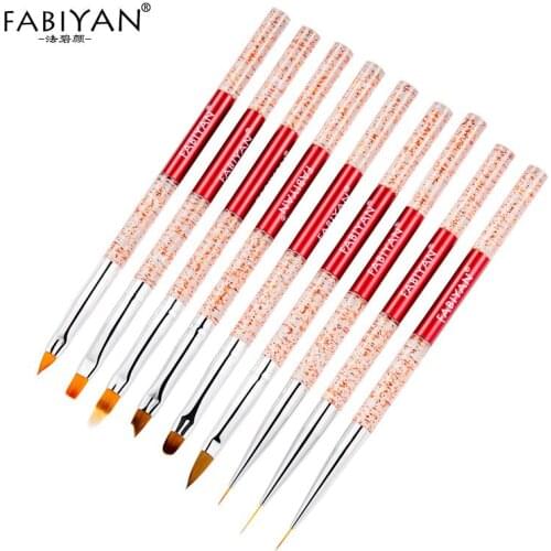 Flower Painting Dotting Drawing Acrylic 3D Tips Builder Pen Powder Nail Art Brushes Gradient Thin liner Extension Design