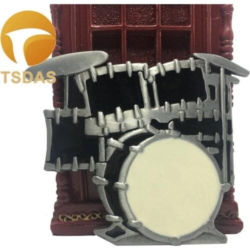 Black & Red Musical Instrument Jazz Drum Antique Music Punk Western Belt Buckle Distribute Belt Buckle (Original Drum Kit Music)