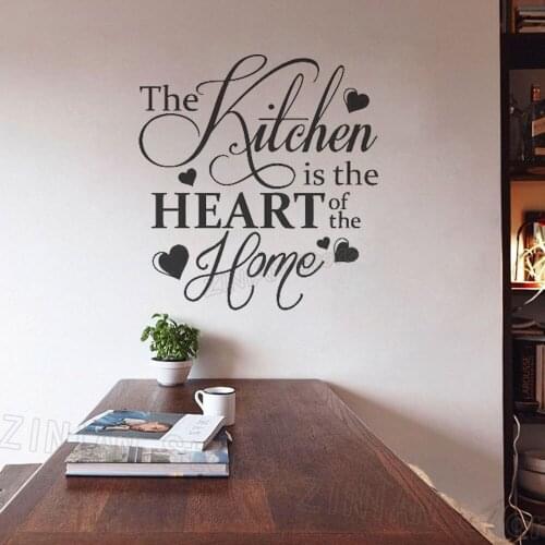 The Kitchen Heart of the House Quote Kitchen Home Decor Wall Decal Living Room Interior Decoration Stickers Mural Wallpaper Z743