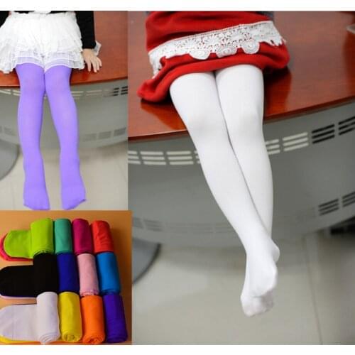 Kids Pantyhose Ballet Dance Tights for Girls Stocking Children Velvet Solid White Pantyhose Girls Tights