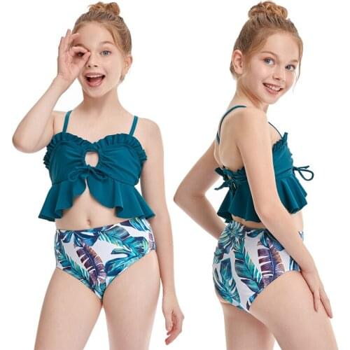 Child Kids Baby Girls Bikini 2021 Two Piece swimsuit Print Children swimwear High Waist summer beachwear swim suit hot Biquini