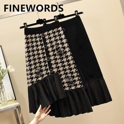 Женские трикотажные юбки FINEWORDS China At AliExpress