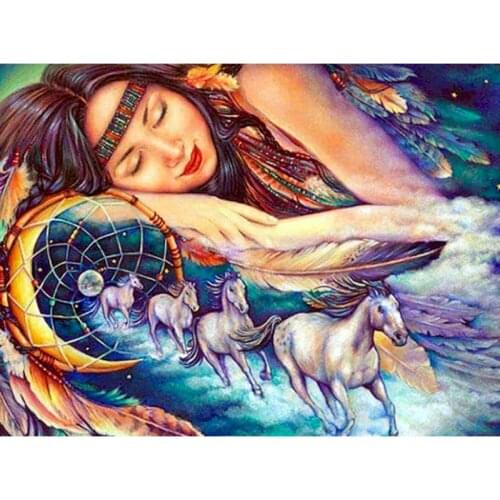 GATYZTORY 60×75 Frame DIY Painting By Numbers Horse And Beauty Figure Paint By Numbers Figure Drawing On Canvas Home Decoration