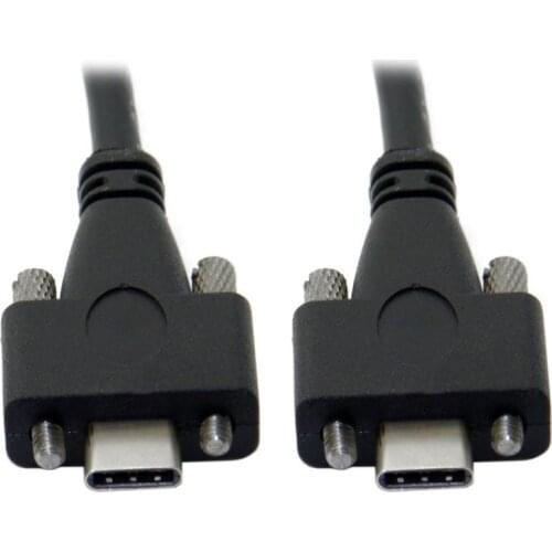 USB C Cable USB 3.1 Type-C Dual Screw Locking to Panel Mount Locking USB C 10Gbps Data Cable 120cm