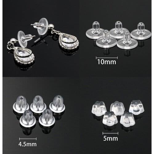 100pcs/lot Rubber Earring Back Silicone Round Ear Plug Blocked Caps Earrings Back Bullet Stoppers DIY Parts Jewelry Accessories