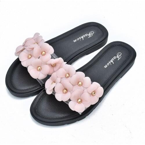 Summer Shoes Woman Sandals Fashion Flowers Jelly Shoes Women Flat Slippers Outdoor Casual Ladies Beach Shoes XKD8002