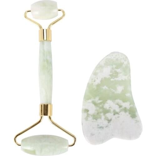 Massager For Face Jade Roller Facial Skin Care Tools Natural Scraper Bodys Back Beauty Slimming Massagers Roller Set
