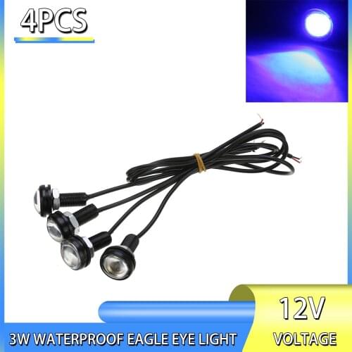 MAYTIR 4pcs 12V 3W Blue LED Boat Light Waterproof Outrigger Spreader Transom Underwater Fish Light FOR Marine Hardware