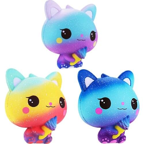Squishies Slow Rising Kawaii Scented Soft Galaxy Ice Cream Cat Jumbo Squishy Untistres Kids Toy Gift Prime Kawaii Animal Party