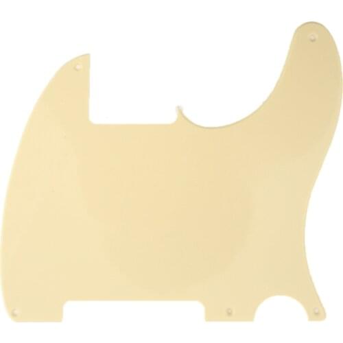 Musiclily 5 Hole Tele Pickguard Blank for Fender USA/Mexican Telecaster Esquire Guitar, 1Ply Cream