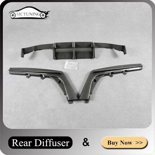 One Set Rear Bumper Of Diffuser Carbon Pattern For BMW F82 F83 M4 2014-2018 Car Styling ABS Material Rear Diffuser Spoiler Lip