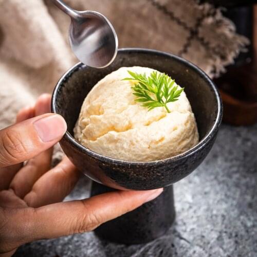 Single Japanese sea urchin cup restaurant retro ice cream cup snowball dish household baking dessert cup porcelain dinner sets