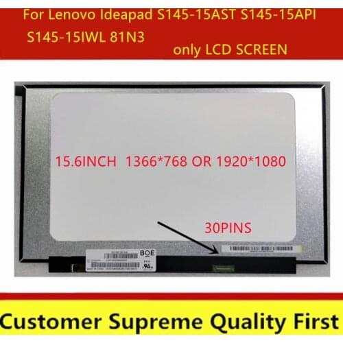 15.6'' Laptop LCD Screen LED Display Matrix 30Pin FHD 1920X1080 Matte Replacement For Lenovo Ideapad S145-15AST 81N3