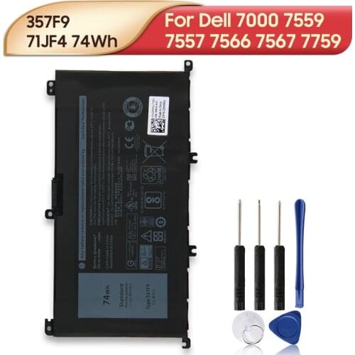 Original Replacement Laptop Battery 357F9 71JF4 For Dell Inspiron 15" 7000 7559 7557 7566 7567 7759 74Wh