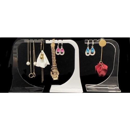 Portable Acrylic Earring Display Hanger Bracelet Holder Jewelry Hanging Rack Bangle Display Stand Necklace Showcase