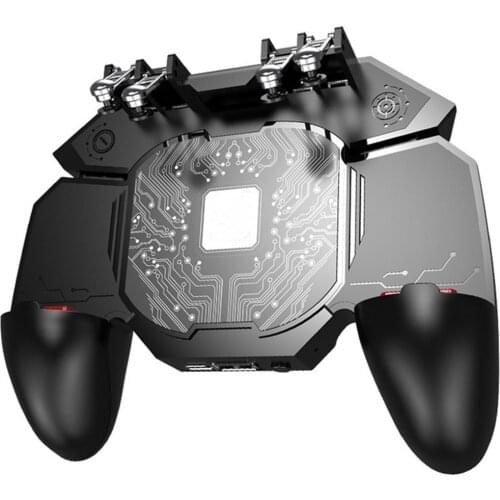 Professional Mobile Phone Game Controller With Cooling Fan Six Finger Gamepad Handle Game Triggers for PUBG Gaming Accessories