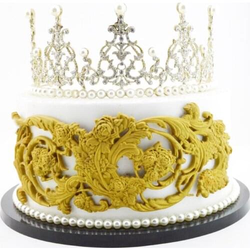 European style embossed fondant cake silicone mold Rose patterns wedding cake mold flower lace cake mold DIY baking tools