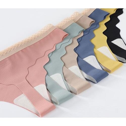 Sexy Womens Underwear Solid Color Seamless G-string Panties Female Underpants Thong Pantys Ladies Intimates Lingerie M-XL
