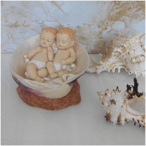 3d baby twins shell Silicone molds soap mold handmade soap molds silica gel die Aroma stone moulds candle mould