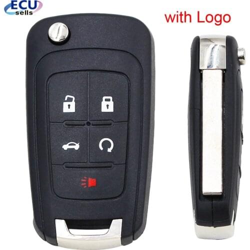 5B Flip Folding Key Shell Case Fob for Chevrolet Aveo Cruze Uncut Blade with HU101 blade with Logo