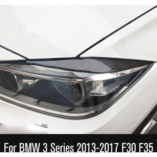 Carbon Fiber Headlights Eyebrow Eyelids Trim Stickers Cover for BMW 3 Series 2013-2017 F30 F35 Car Styling Accessories
