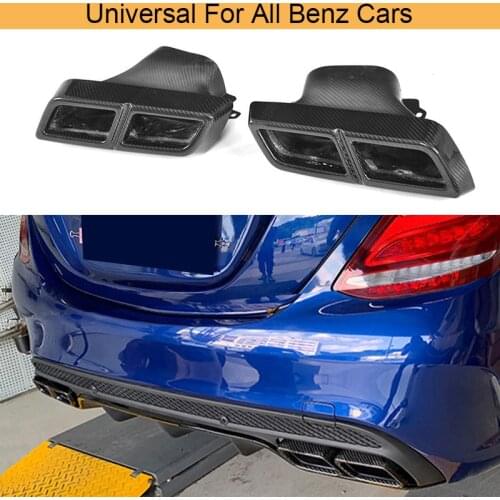 Dry Carbon Fiber Universal End Exhaust Tips Muffler For Mercedes-Benz All Cars W176 W204 W203 W205 W246 GLE C63 C43 AMG Exhaust