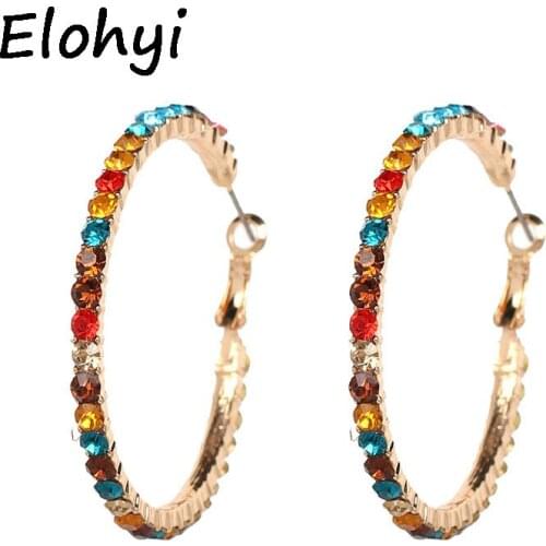 ELOHYI New Crystal Jewelry Colorful Statement Sashion Square Crystal Drop Earrings Factory Price Wholesale Free Shipping
