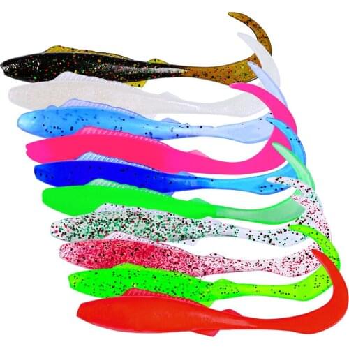 10pcs/lot soft fishing lures 9.5cm/4g plastic artificial isca circle tail worm Fish Tackle Wobblers Easy Swimbait Silicone Bait