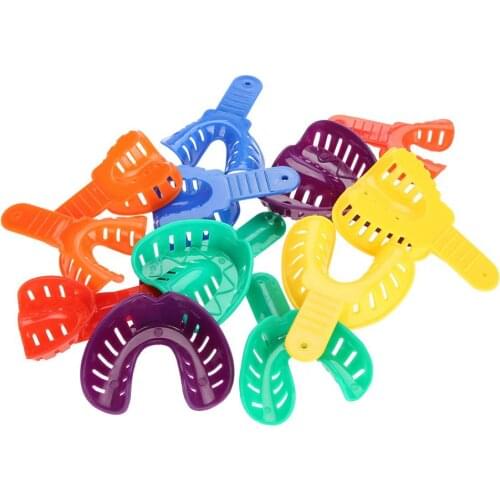 12pcs/set Dental Impression Tray Plastic NEW 6 Sizes Autoclavable Dentistry Tools