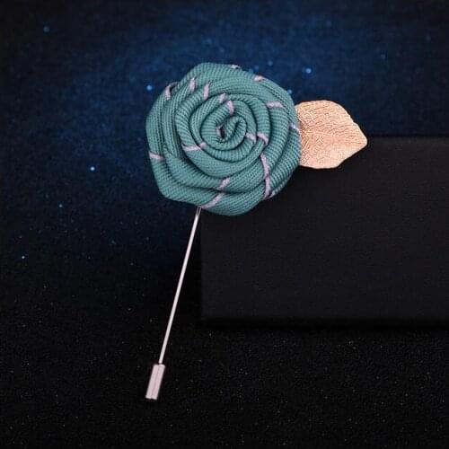 20Pcs/Lot Men Women Cute Romantic Neck Lapel Pin Brooch Handmade Groom Wedding Suit Party Rose Flower Brooches Corsage Accessor
