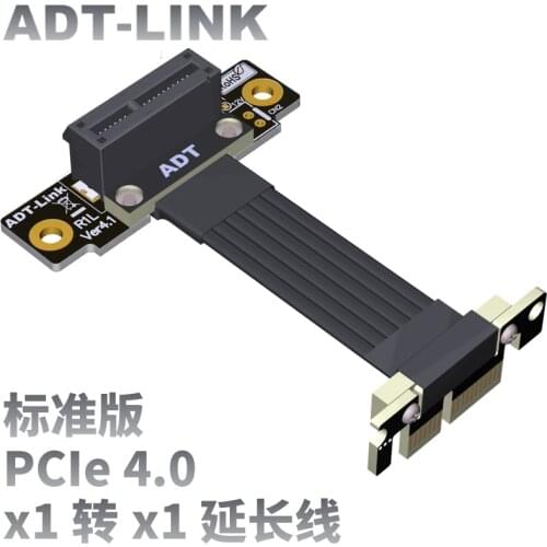 2021 PCIE X1 Riser Cable Dual 90 Degree PCIe 4.0 x1 To x1 Extension Cable PCI Express 1x Riser Card Ribbon Extender Gen4 16G/Bps