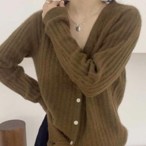 2021 spring and autumn fashion new cardigan knit cardigan long-sleeved v-neck sweater coat jacket women foreign style